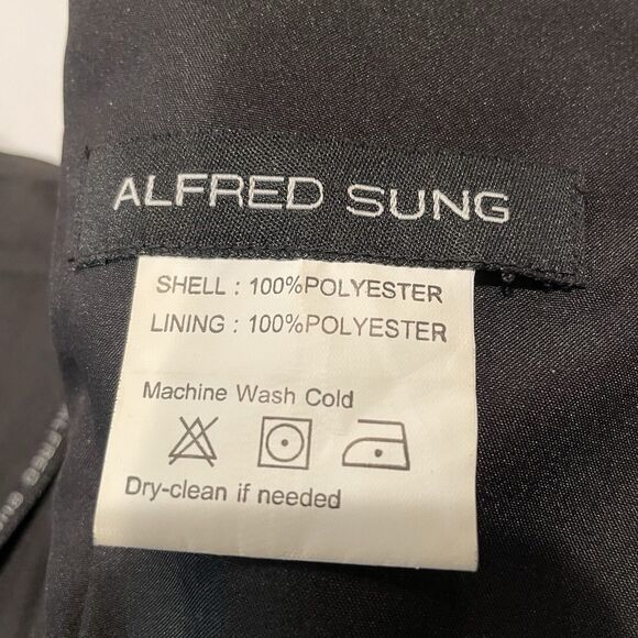 Alfred Sung Style: D7077 Bridesmaid Formal Prom Dance Taffeta Black Dress-2 - Picture 10 of 16